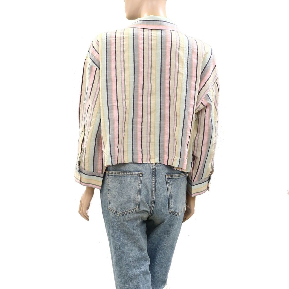 Kerri Rosenthal Sherri Stripe Shirt Blouse Top Buttondown Printed XS New 265029 - Picture 8 of 11